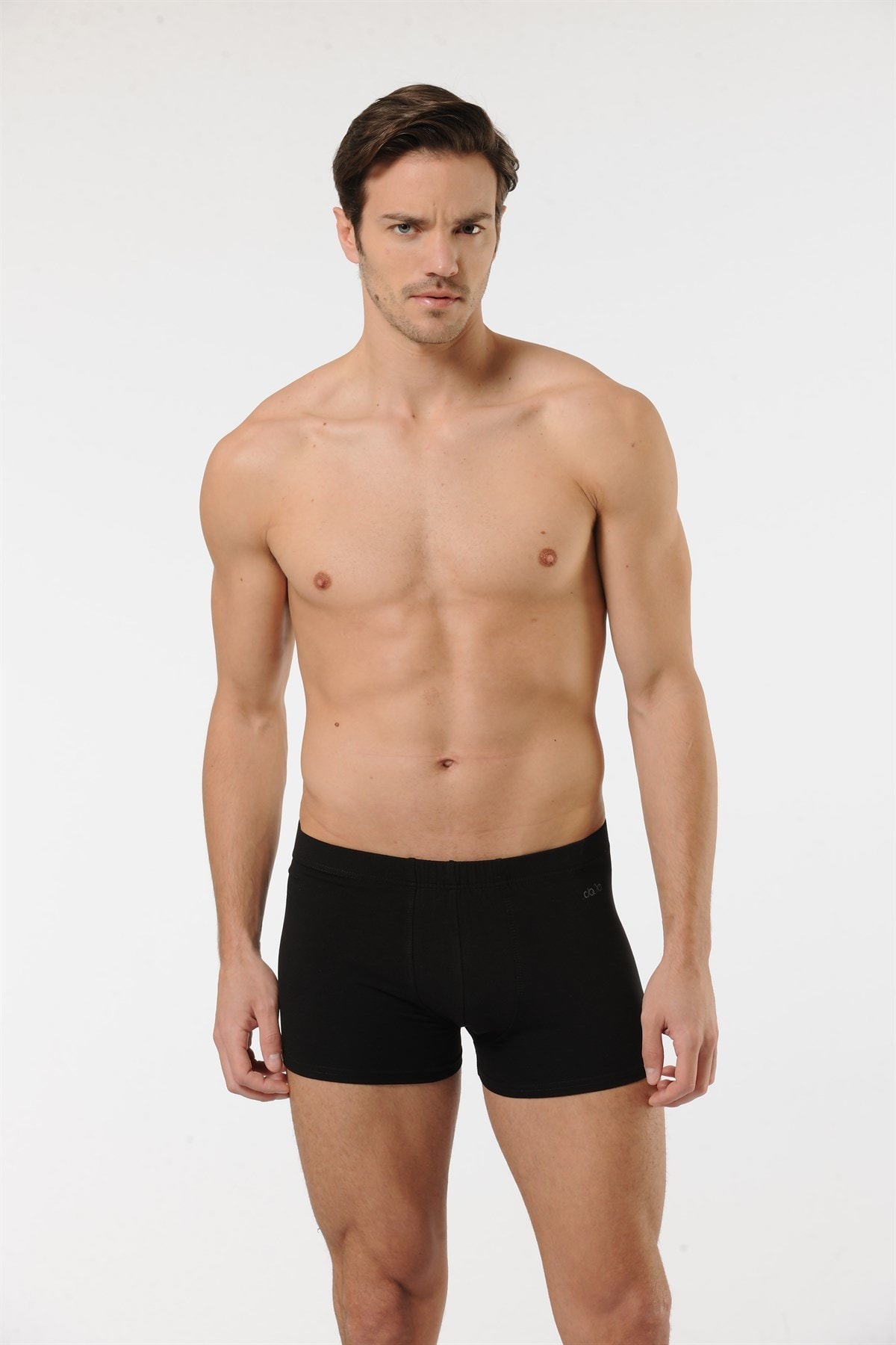 OBJE Erkek Siyah Likralı Pamuklu Boxer