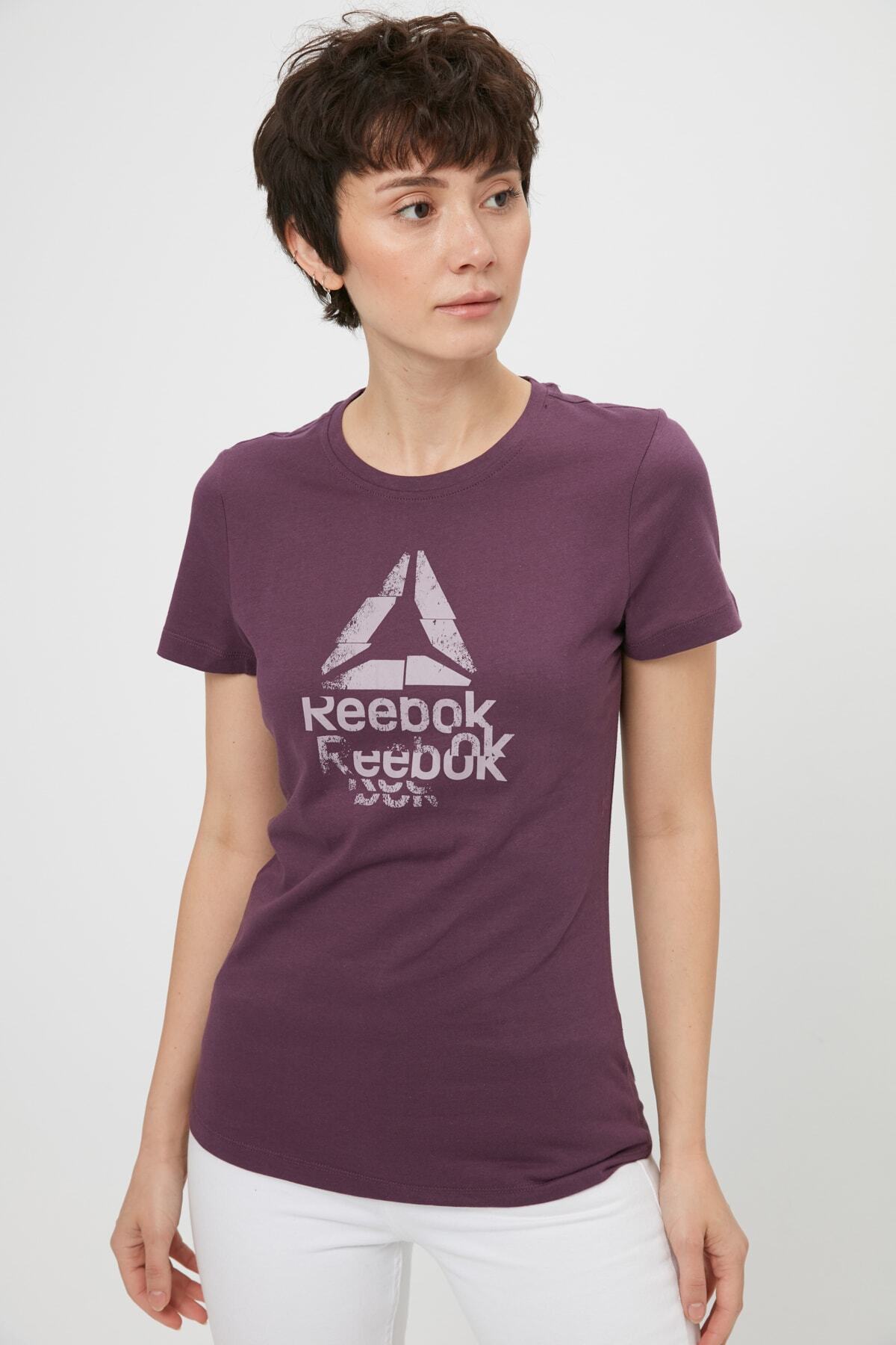 Reebok GS TEXTURE LOGO CREW Mürdüm Melanj Kadın T-Shirt 100584387