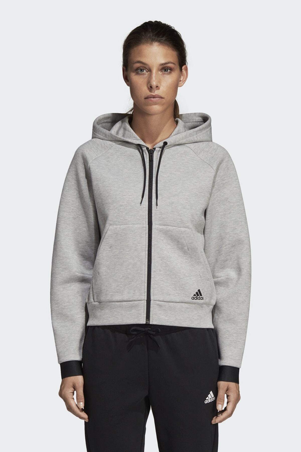 adidas W MH HOODIE Gri Kadın Sweatshirt 101117602