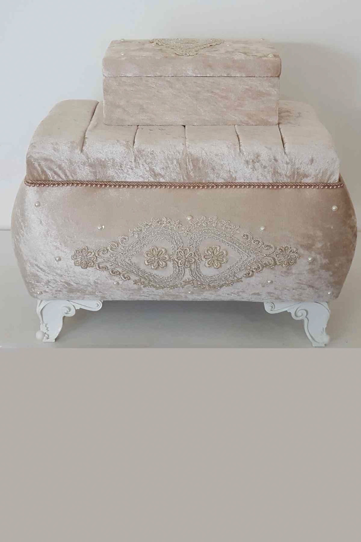 Duru Çeyiz Sandıkları Ayça İkili Çeyiz Sandığı  bej