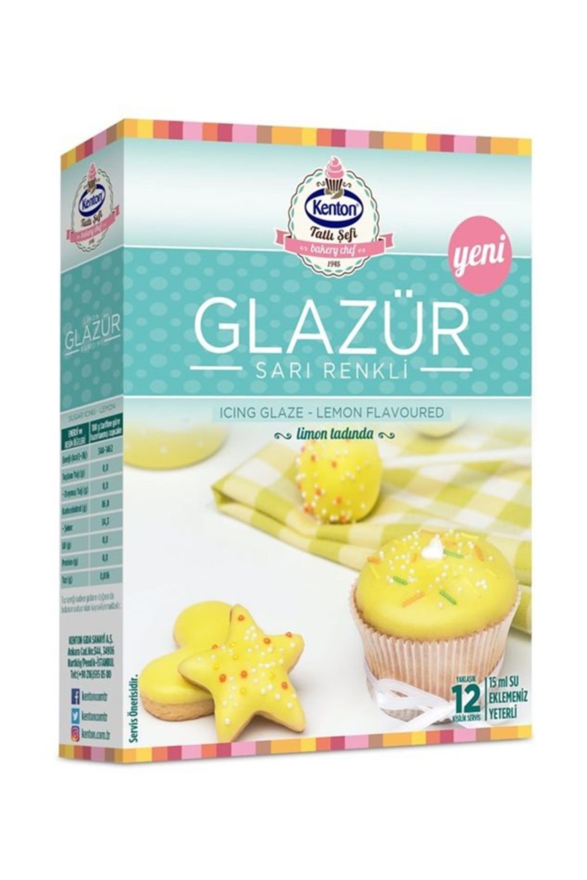 Kenton Tatlı Şefi Glazür Sarı 100 gr