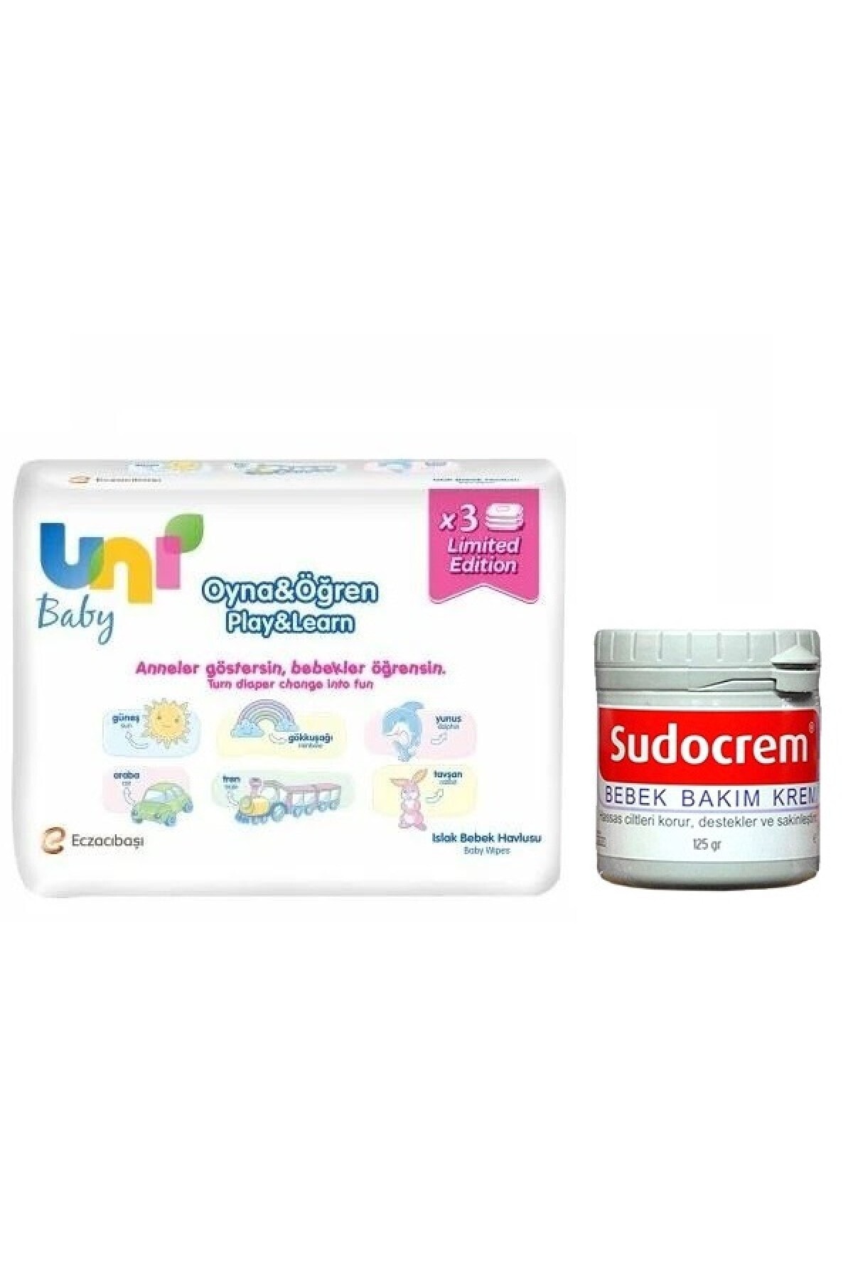 Uni Baby Oyna Öğren Mendil Seti 3 Lü+hassas Ciltlere Özel Krem 125 Gr