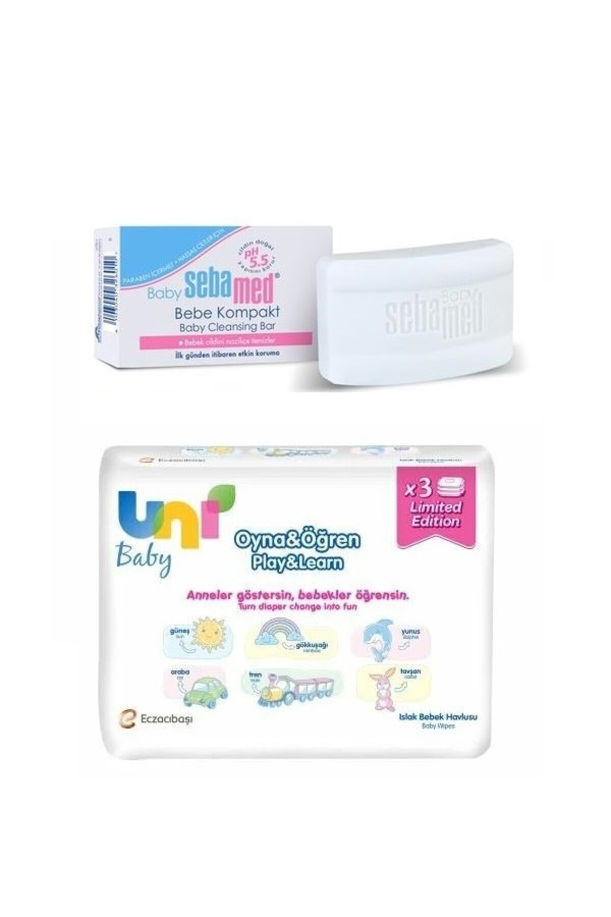Uni Baby Oyna Öğren Mendil Seti 3 Lü+bebe Komakt 100 Gr