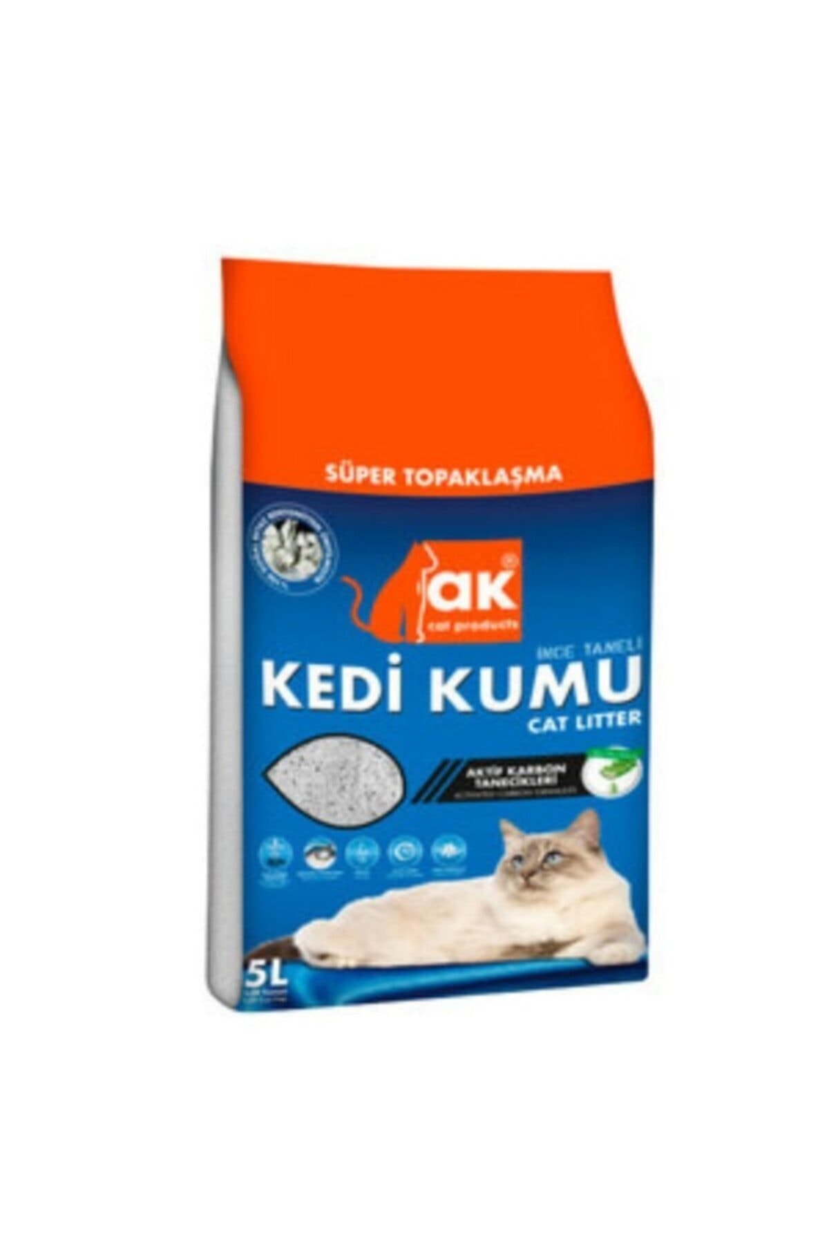 Akkum Aktif Karbon Aloe Vera Kokulu Kedi Kumu 5 L.