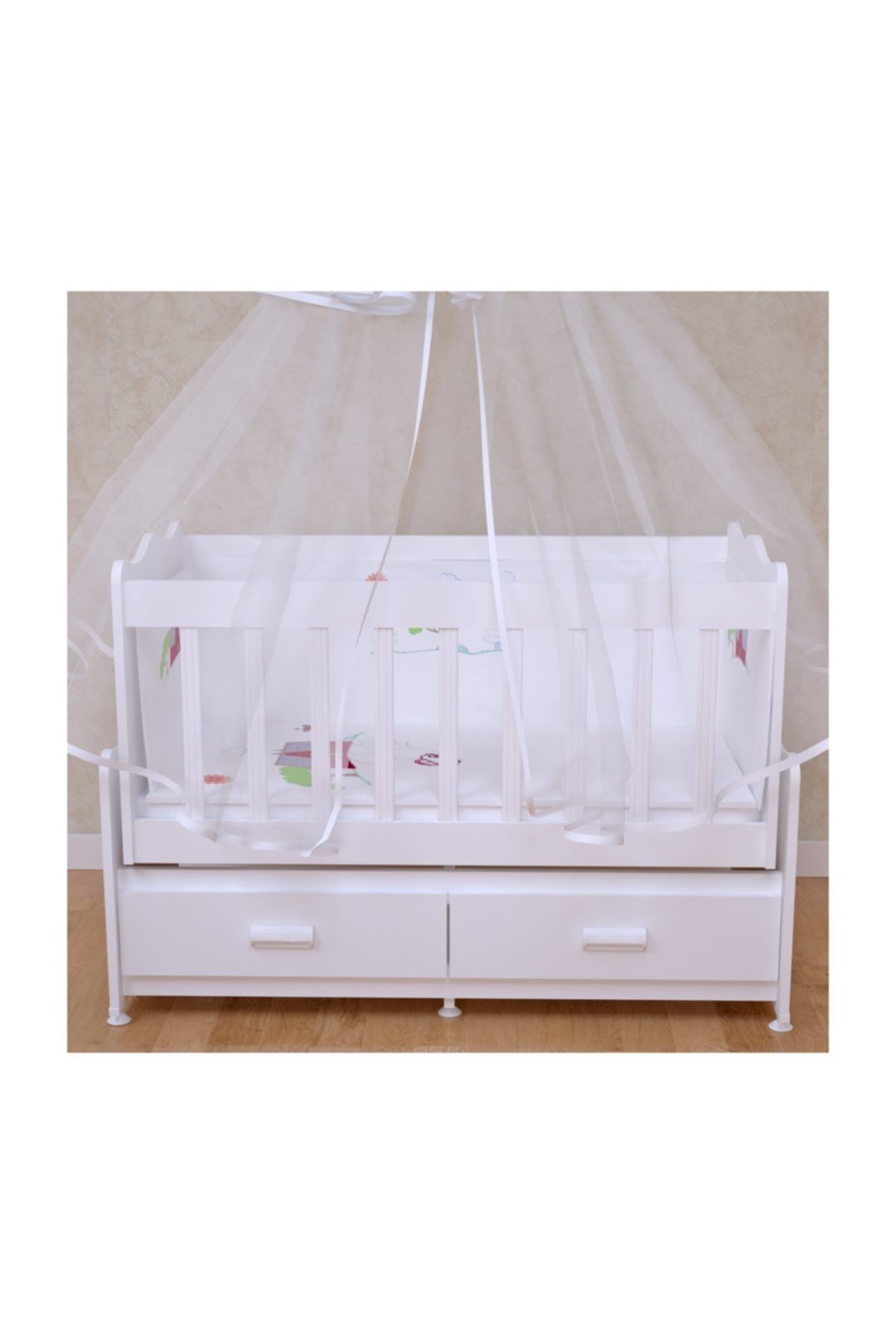 Garaj Home Elegant Beşik + Yatak + Uyku Seti Kombini Doğa Mavi