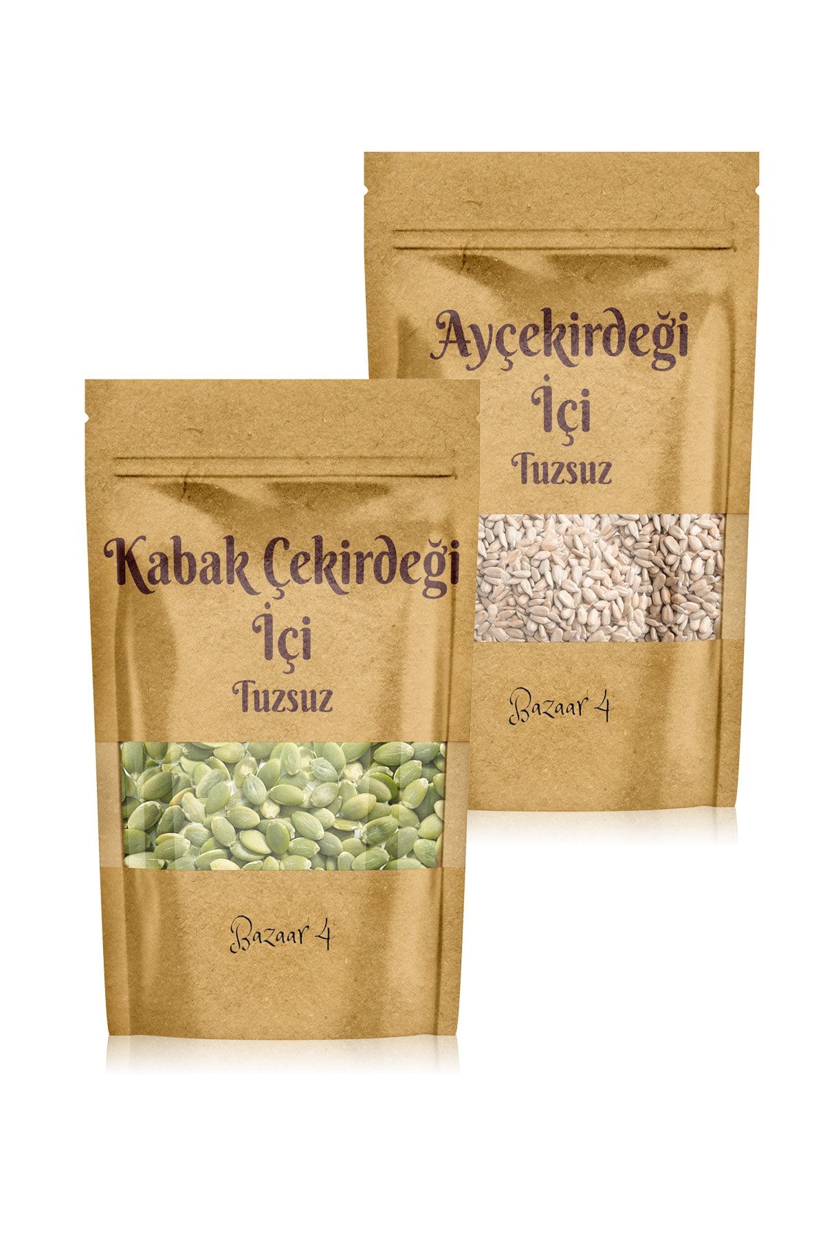 BAZAAR 4 Ayçekirdeği Içi + Kabak Çekirdeği Içi Tuzsuz 1.kalite 45 Gr +45 Gr