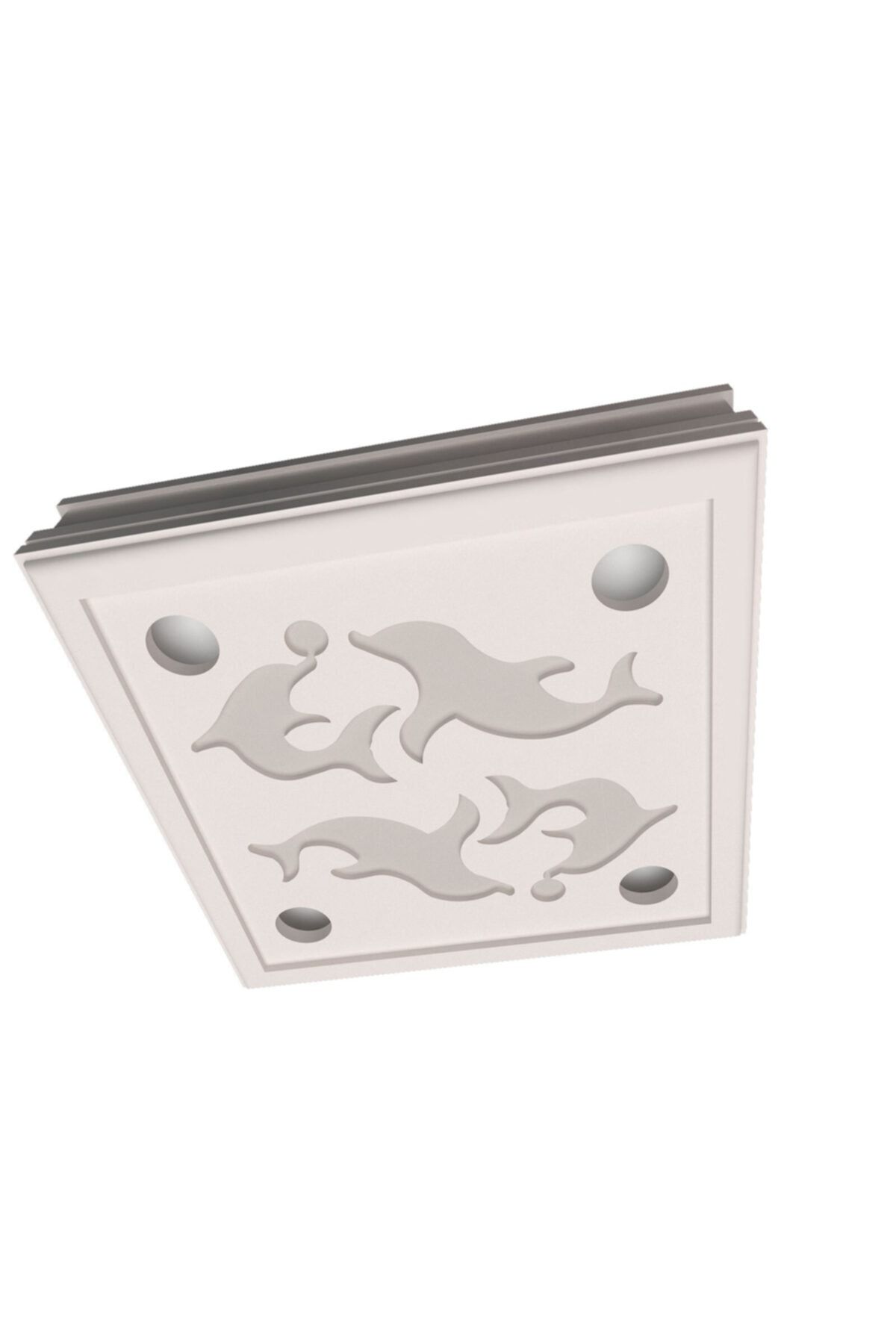 MOTİFPİYER Spot Led Uyumlu Tavan Göbek Yunus 60x60x13 Cm