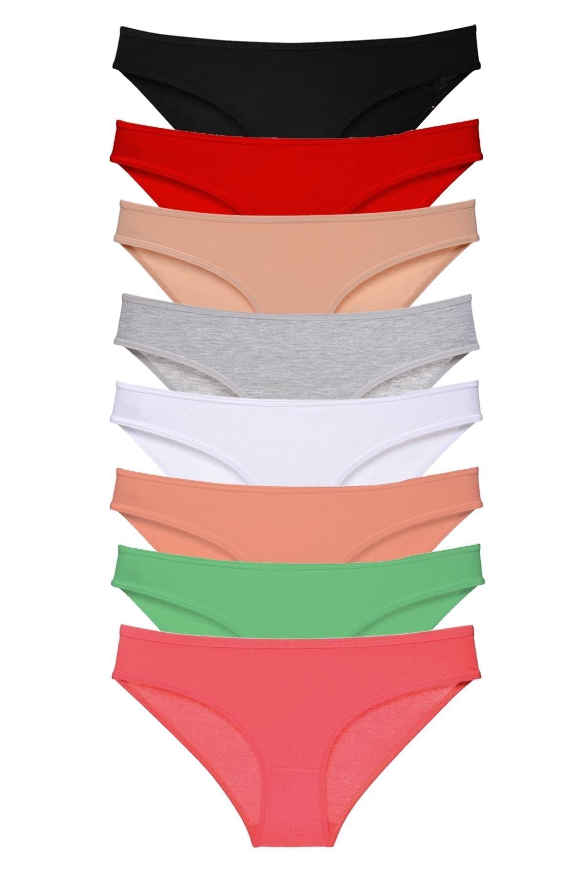 Mudanis 8 Adet Süper Eko Set Likralı Kadın Slip Külot Set 1