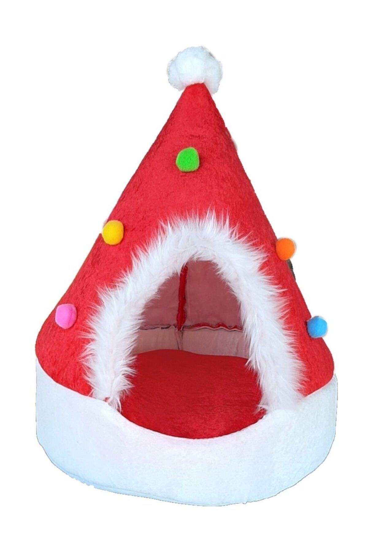 pericat Yeni Sezon Noel Şapka Kedi Yatağı Kedi Evi
