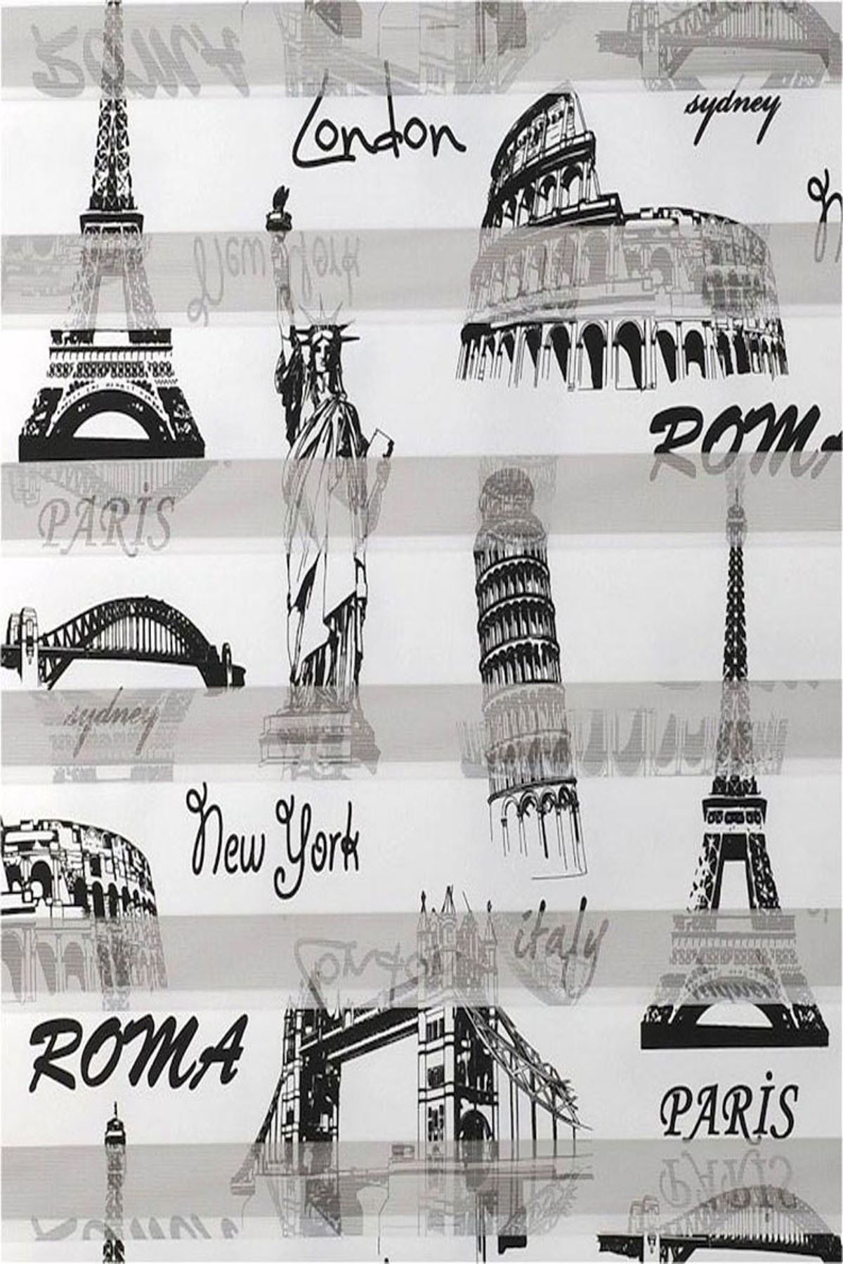 ZebraEvim Paris Desenli Zebra Stor Perde