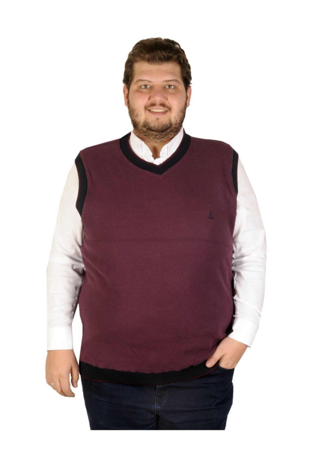 ModeXL Buyuk Beden Erkek Sueter Selanik 19523 Mürdüm