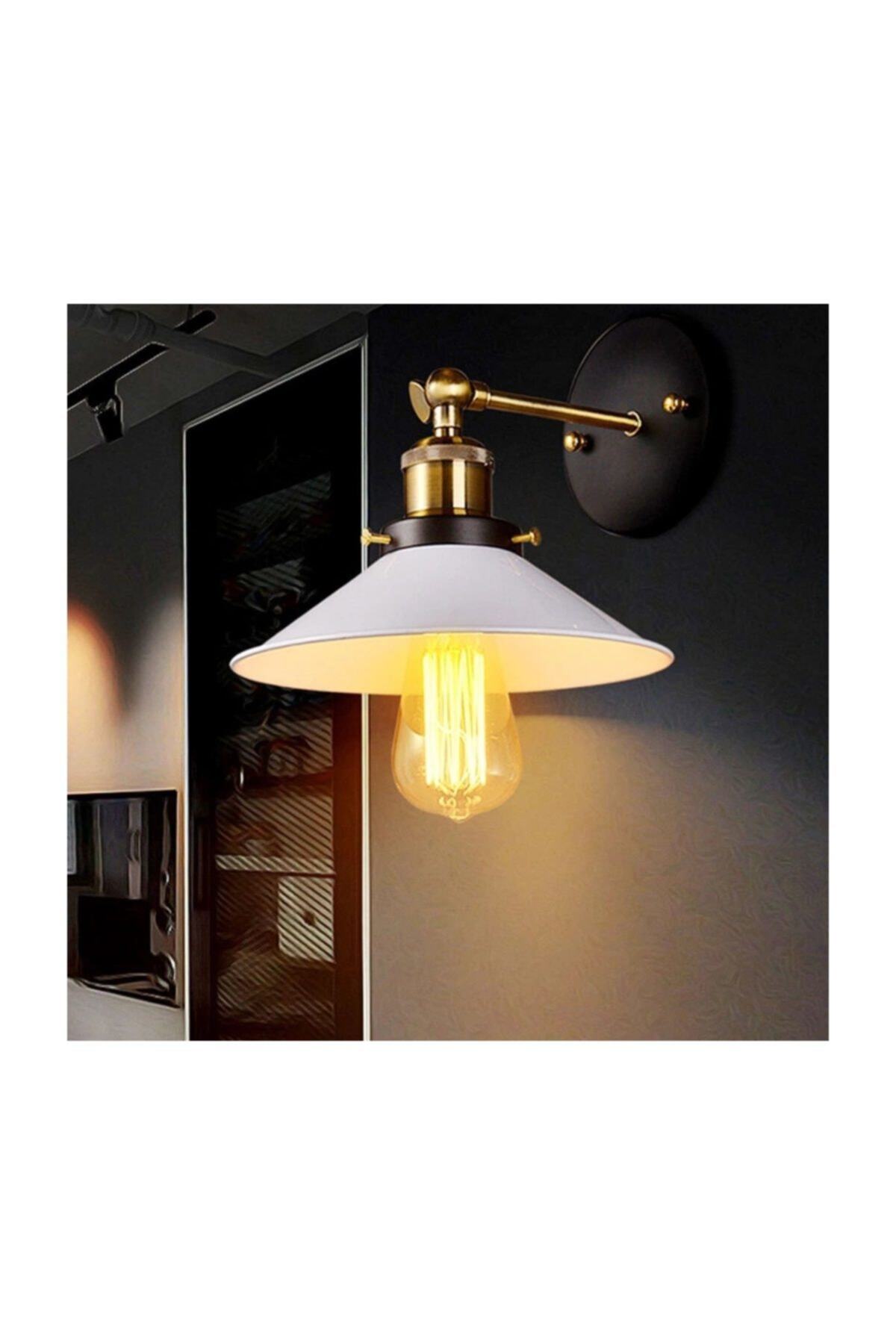 MYLİGHT S Retro Siyah Mafsalı Aplik Beyaz Başlık 23 Cm