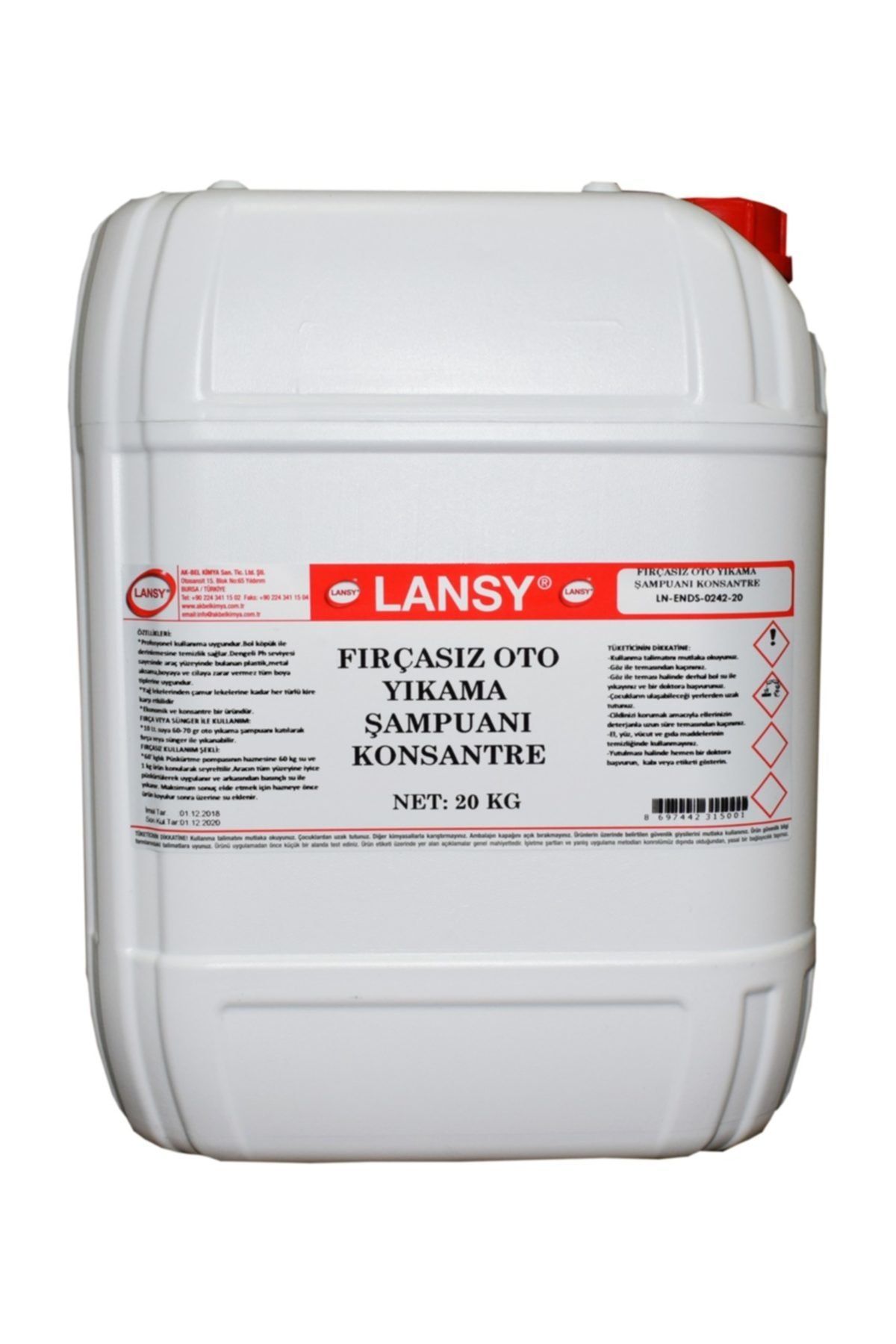 lansy Fırçasız Oto Yıkama Şampuanı Konsantre 20 Kg