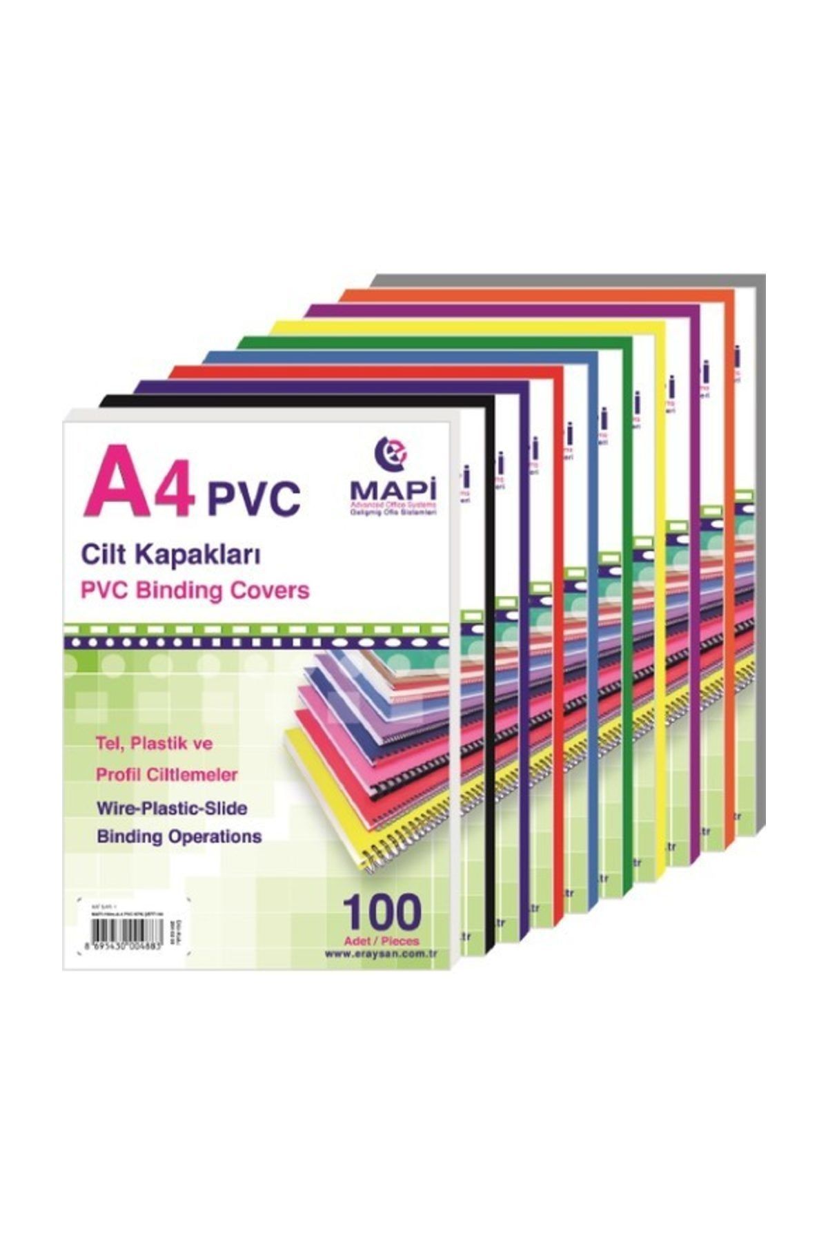 Mapi A4 Pvc Şeffaf Cilt Kapakları (160 Mic. 100'lü Pk.) Füme