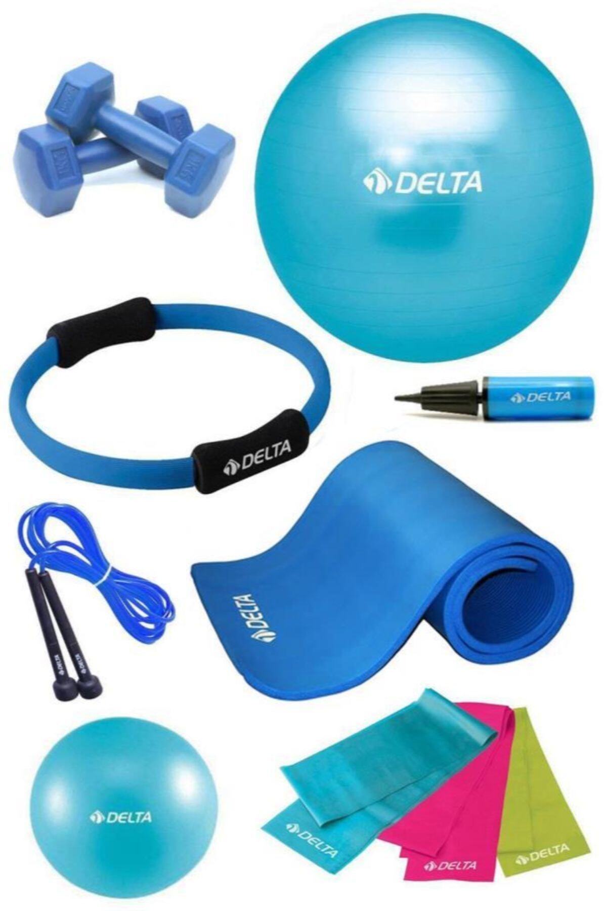 Delta 10 MM Minderli PTS Turkuaz Full Pilates Seti (65 cm 20 cm)