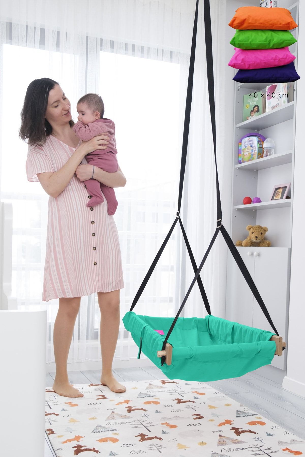 sigoly Yaylı Salıncak Minder Hediyeli