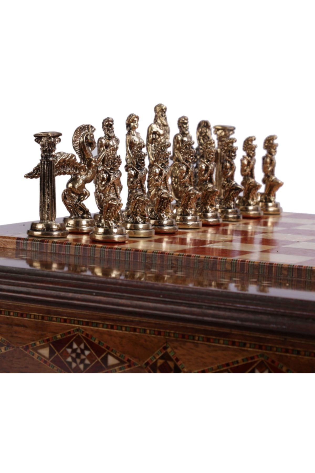Gift Home (SADECE SATRANÇ TAŞI İSTEYENE) Gifthome, Büyük, Metal, Parlak, Pegasus Figürlü Satranç Taşı