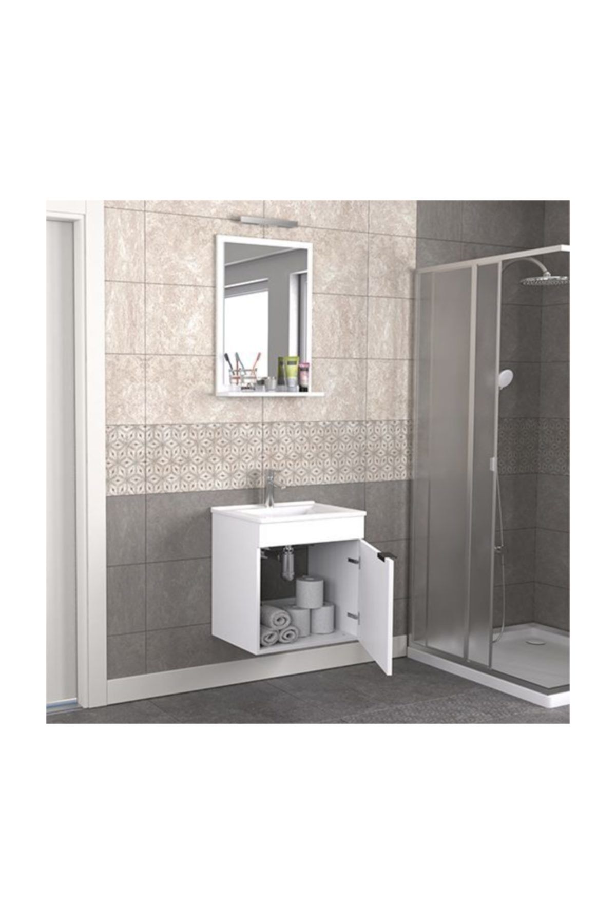 BIANI Fix Arya 55 cm Banyo Dolabı Renk Mat Beyaz