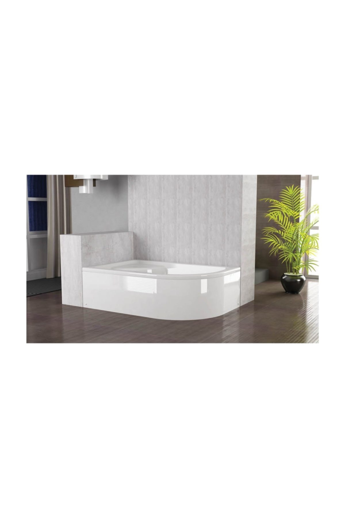 Duşakabincim 80x130 cm Asimetrik Oval Oturmalı Mini Küvet Sol