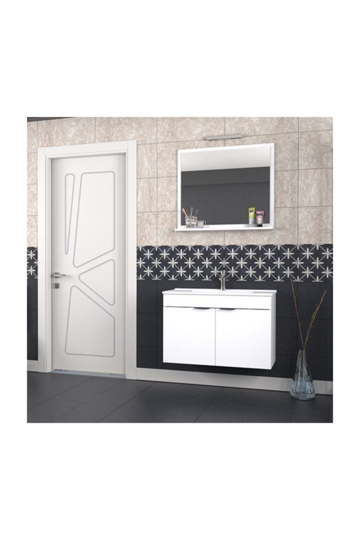 BIANI Fix Arya 85 cm Banyo Dolabı Renk Mat Beyaz