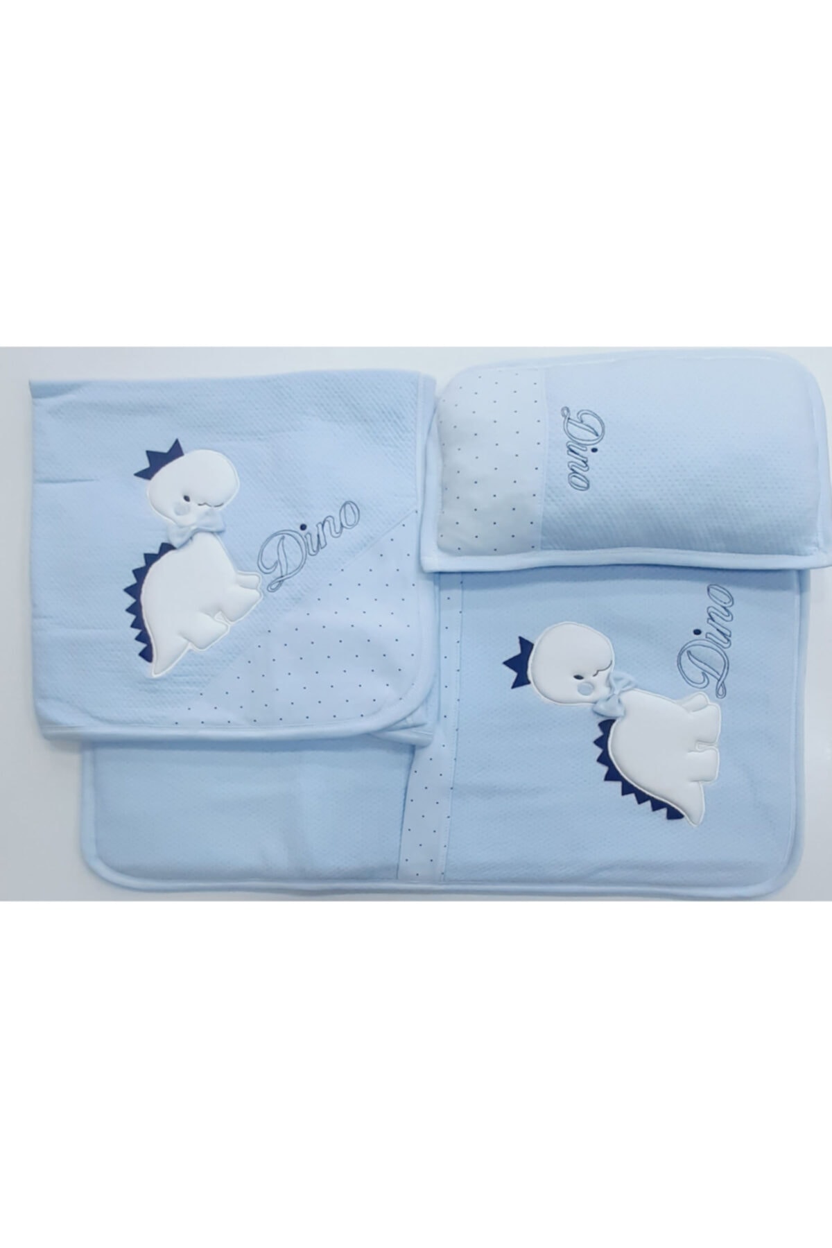 Gaye Bebe Mavi Dinazorlu Alt Açma Battaniye Seti