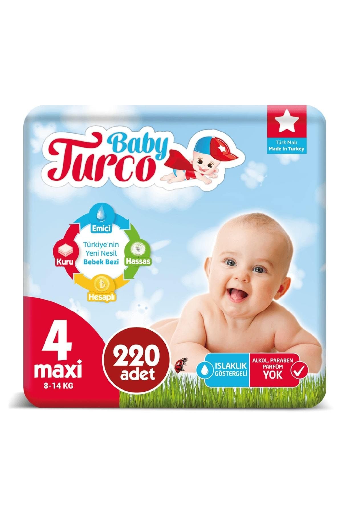 baby turco bebek bezi 4 beden maxi 220 adet fiyati yorumlari trendyol