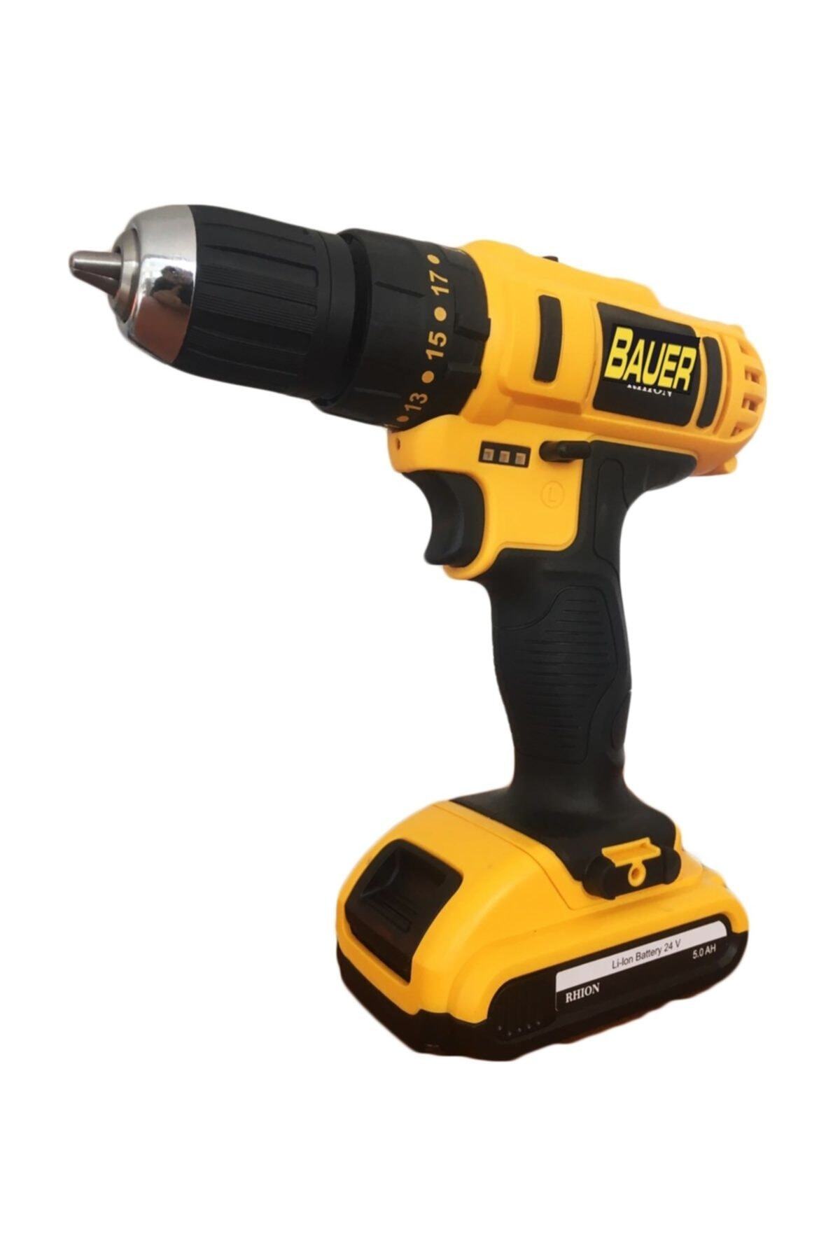 BAUER Power Tools 20 Volt 5.0 Amper Çift Akülü Şarjlı Vidalama Matkap