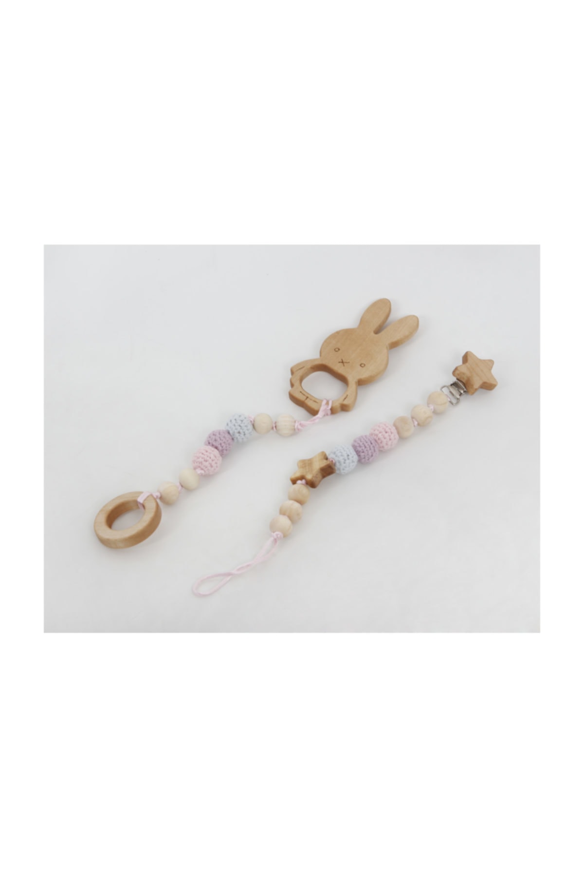 KEY KIDS Akçaağaç Emzik Askısı Ve Doğal Diş Kaşıyıcı Dişlik 2’li Set