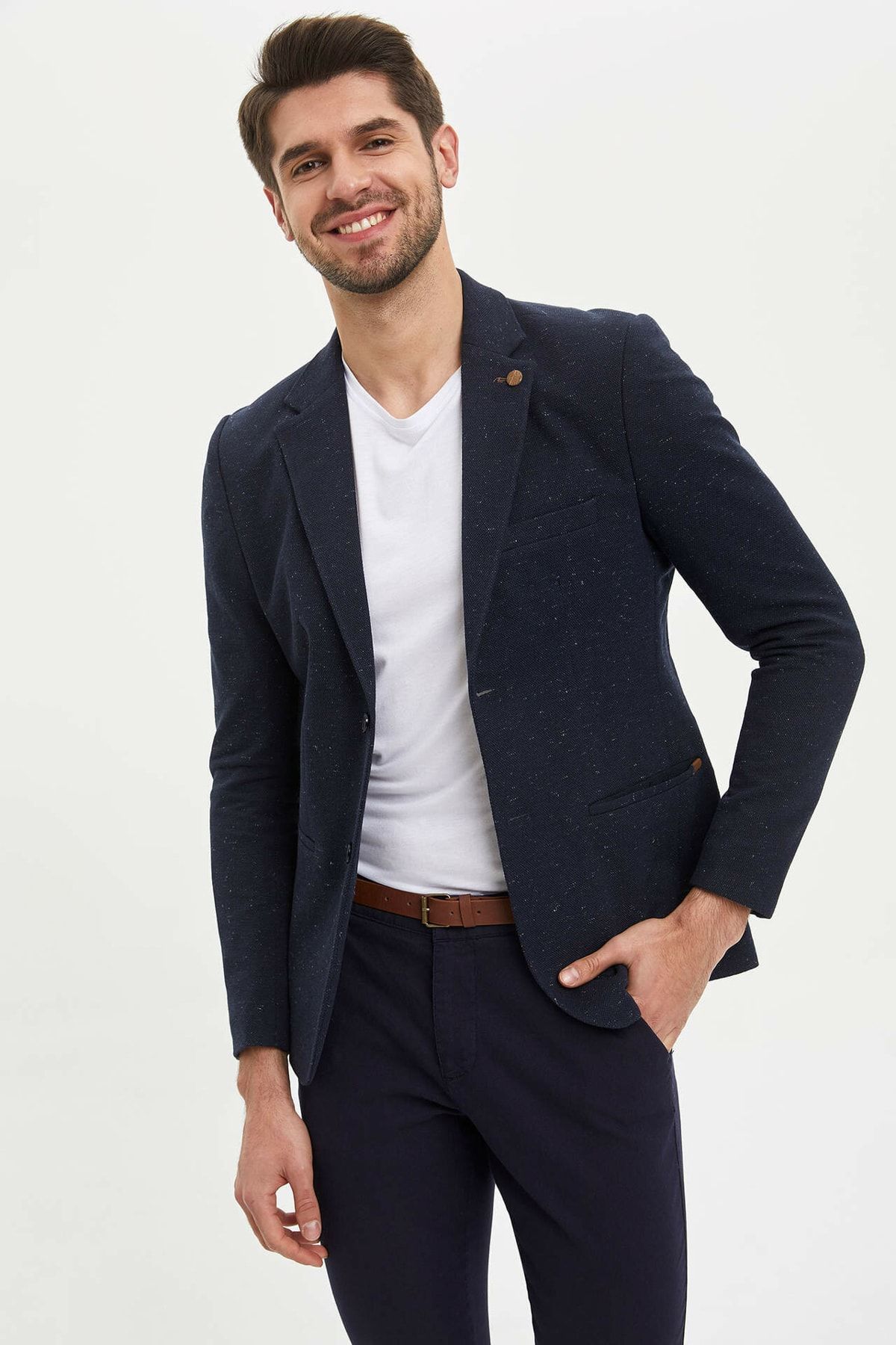 DeFacto Slim Fit Dokulu Blazer Ceket