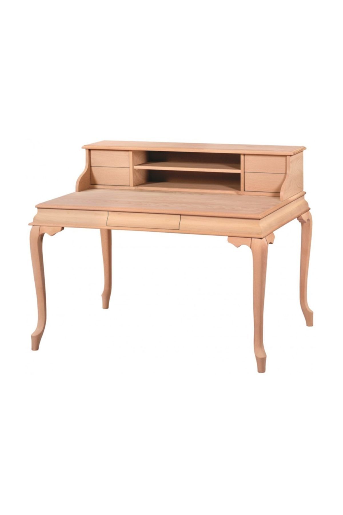 Masif Art Senex 110 Cm Raflı Bombeli Çalışma Masası Cilasız 4310