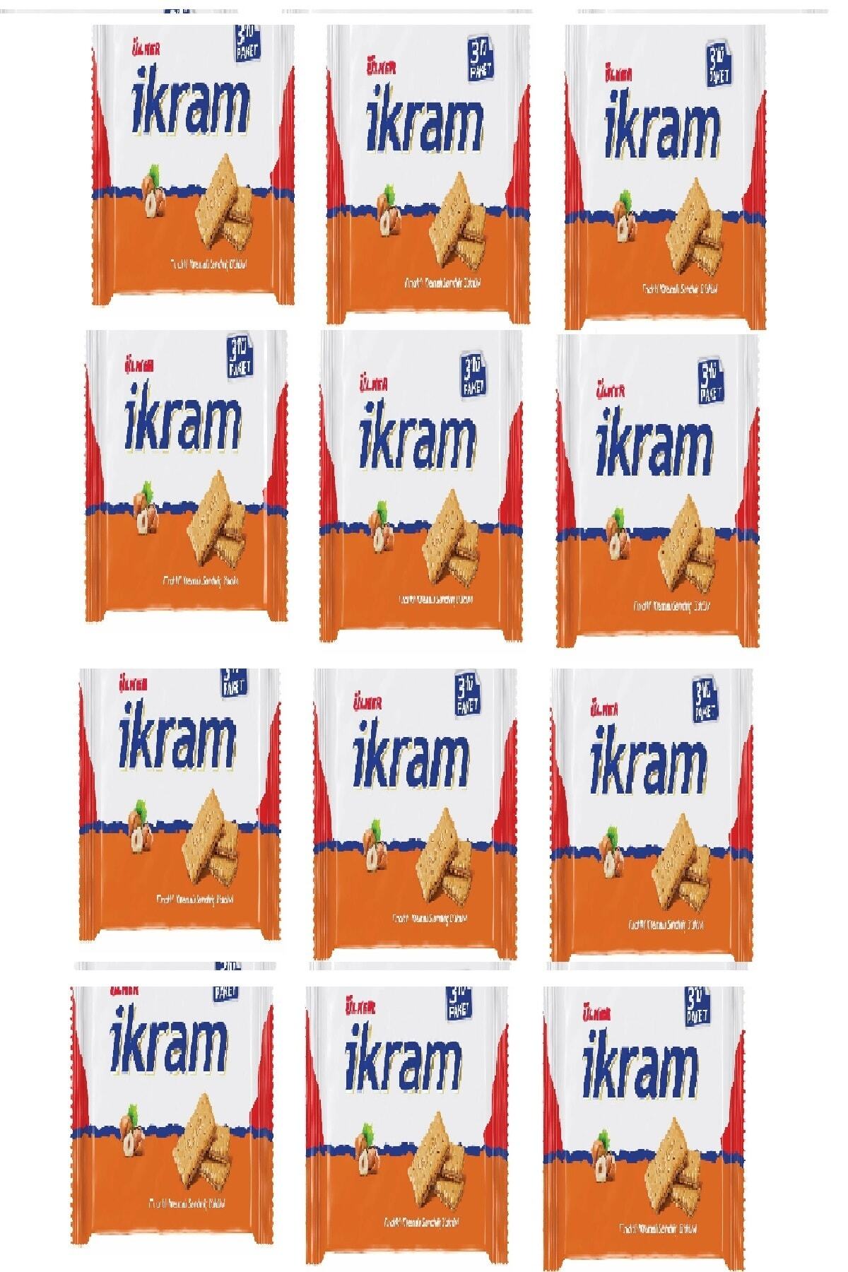 Ülker Ikram Fındık Kremalı Bisküvi 3'lü 252 Gr X 12 Adet