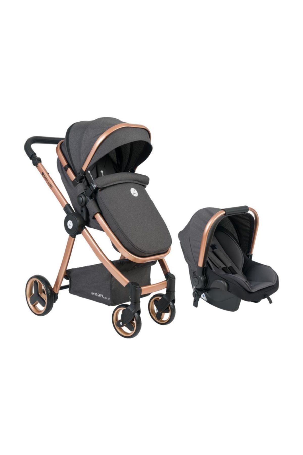 Safe Line Moon Gold Travel Sistem Bebek Arabası Füme