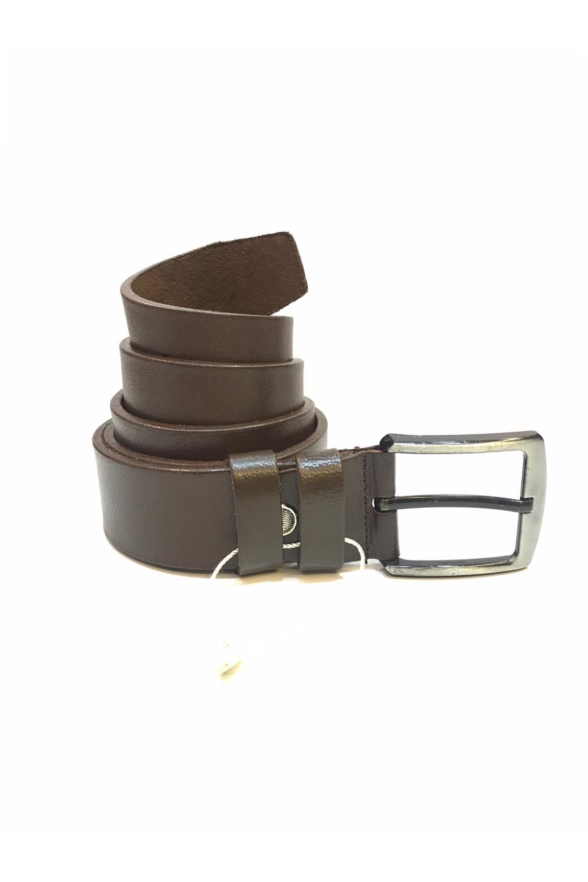 Ertay Deri Koyu Kahve Hakiki Deri Kumaş Pantolon Kemeri