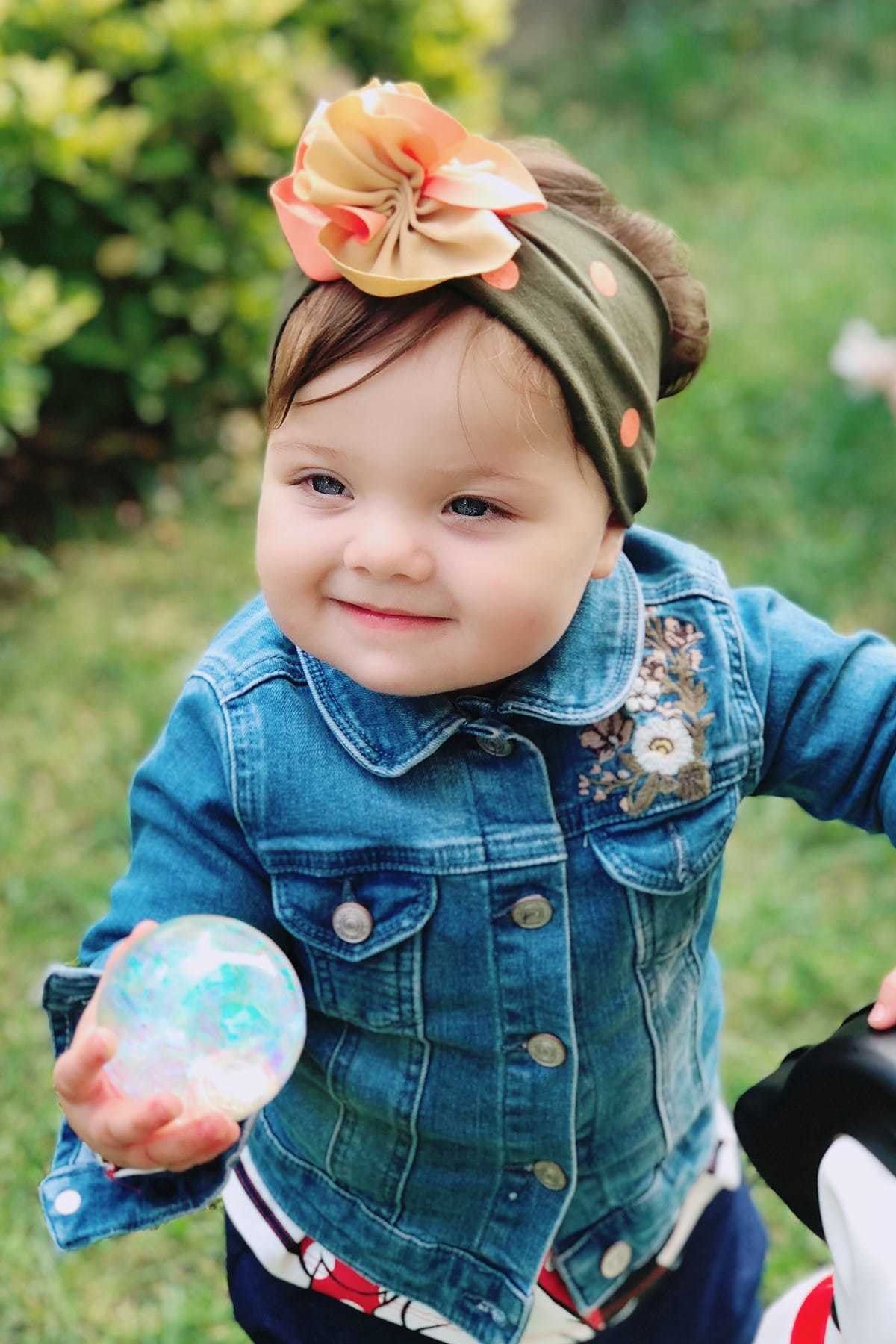 Babygiz Haki Somon Kız Çocuk Bandana