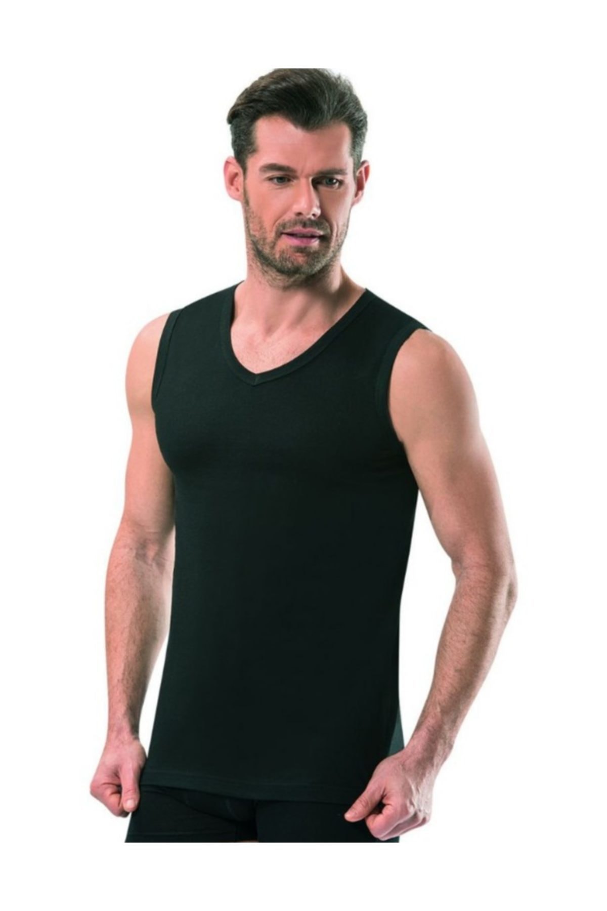 Jiber 3'lü Paket  115 Sıfır Kol V Yaka Erkek Askılı Atlet