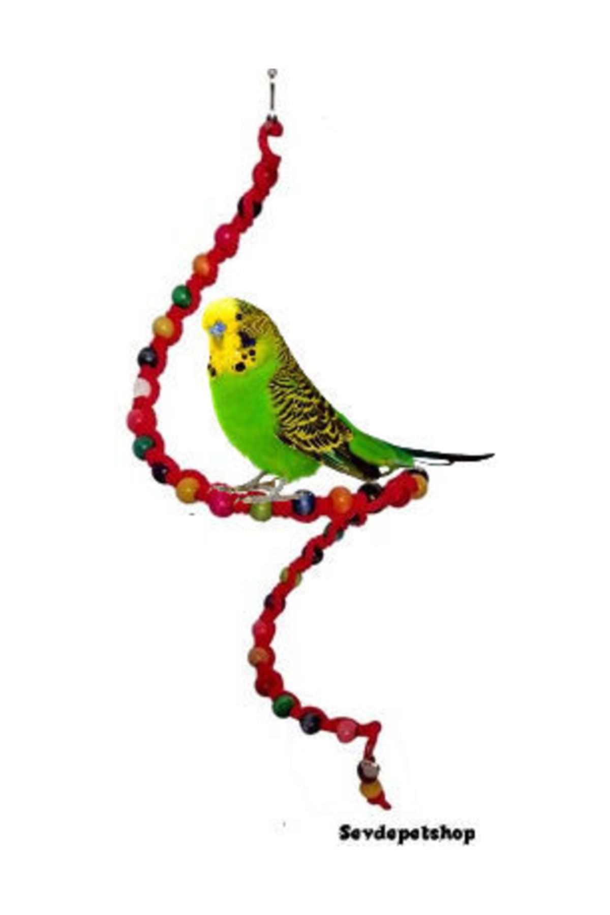 SevdePet Ip Örgülü Boncuklu Tel Kuş Oyuncağı