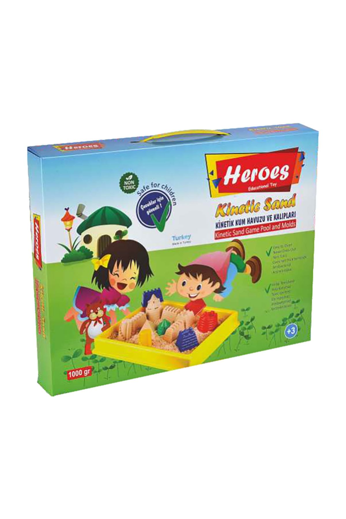 HEROES TOYS Heroes Kinetik Kum 1000gr. Büyük Havuz Ve Kalıplı
