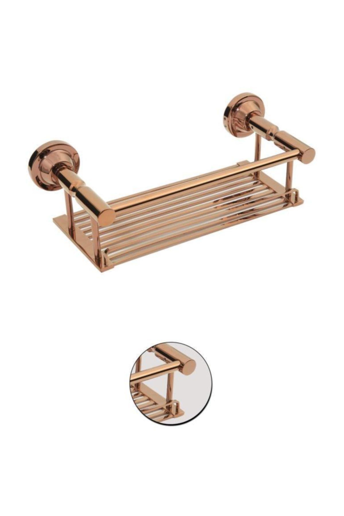 Maya Ottoman Pvd Rose Metal Etejer 40cm %100 Pirinç