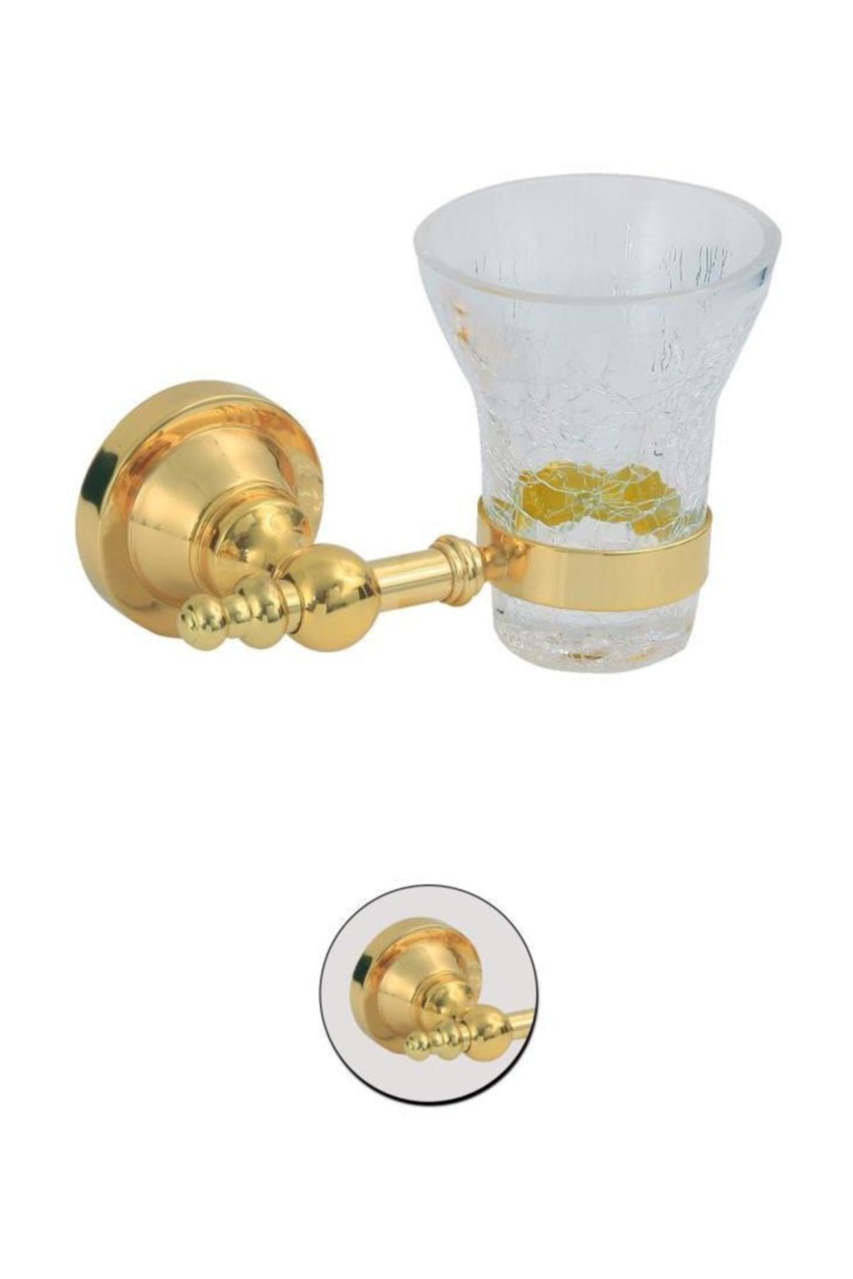 Maya Ottoman Pvd Gold Montajlı Diş Fırçalık C Cam %100 Pirinç