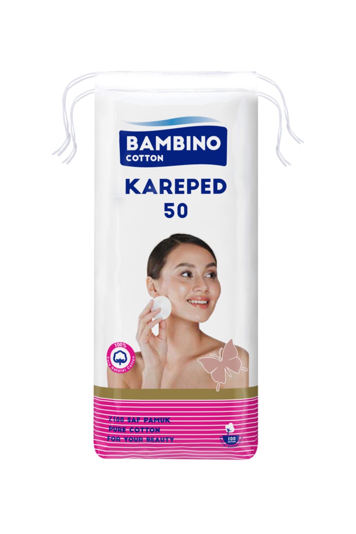 Bambino Cotton Kare Makyaj Temizleme Pedi 50'li X 4
