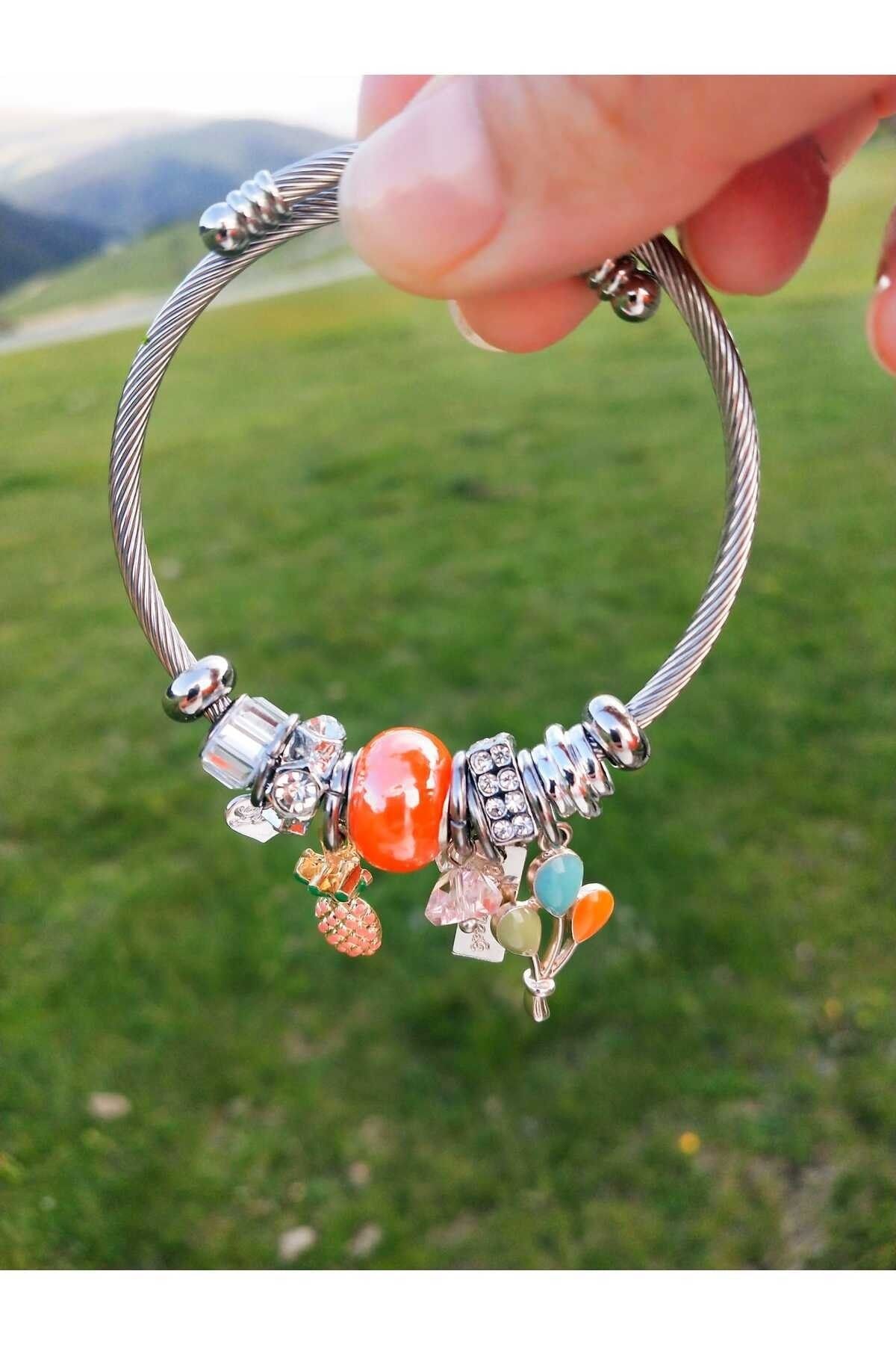 Orange pandora bead deals