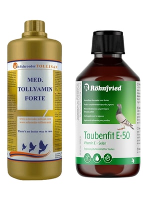 Med Tollyamin Forte (20ML) Taubenfit E-50 (20ML) Ikili Kuş Vitamini (CAM ŞİŞE - BÖLME) Image 0