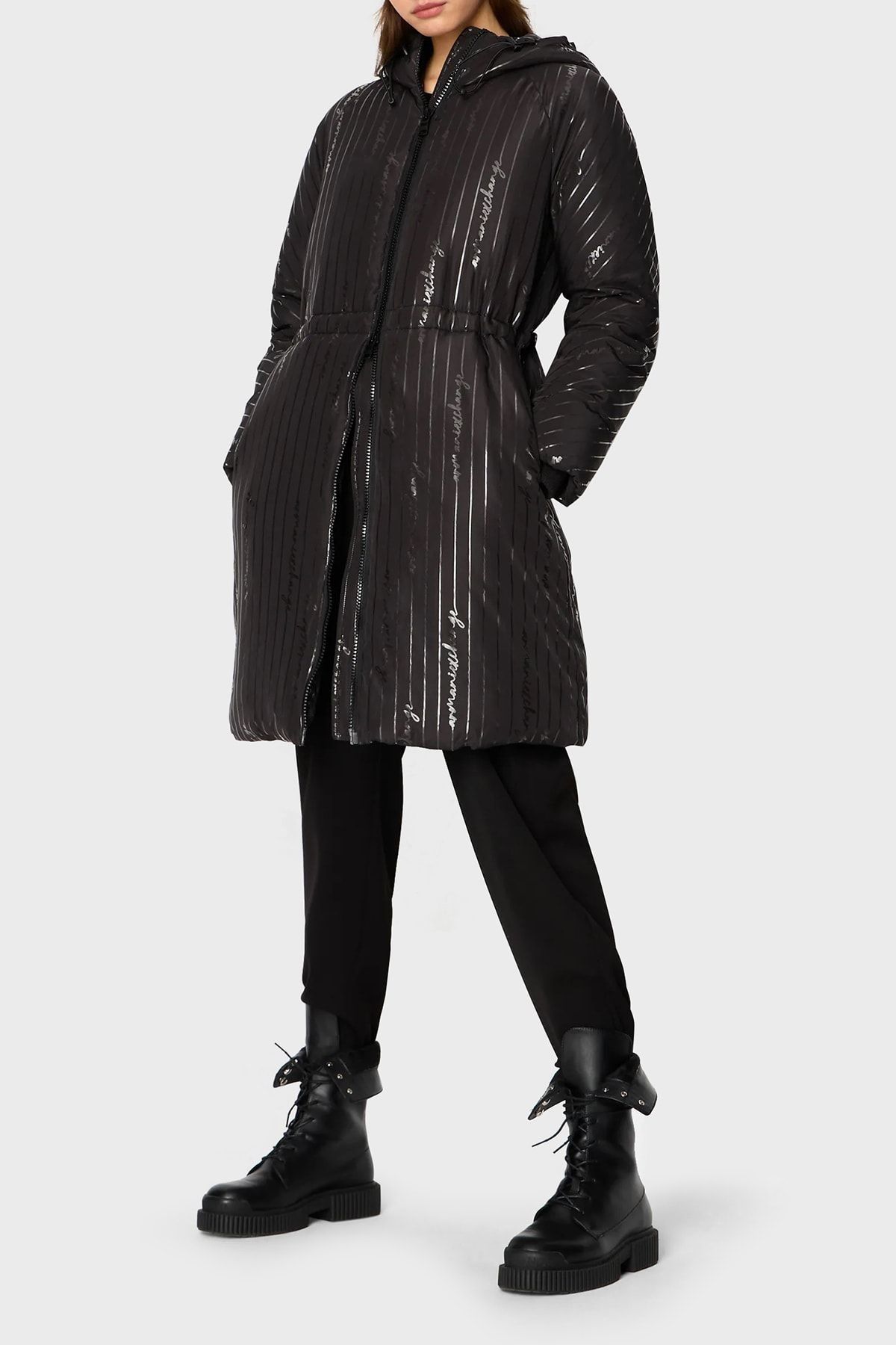Armani Exchange Hooded Waist Elastic Puffer Coat 6RYK06 YN1MZ 02EL