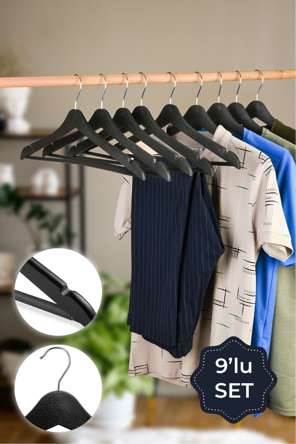 VIENEV 9 Pieces Dress Trousers Shirt Blouse Accessory Hangers