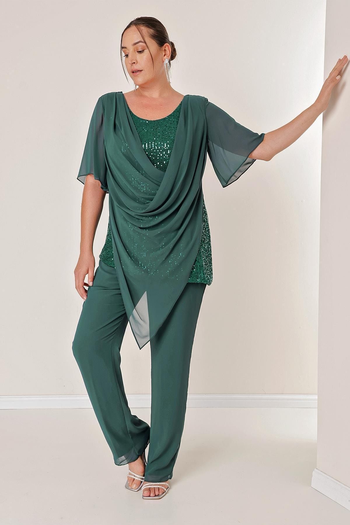 Chiffon best sale evening trousers