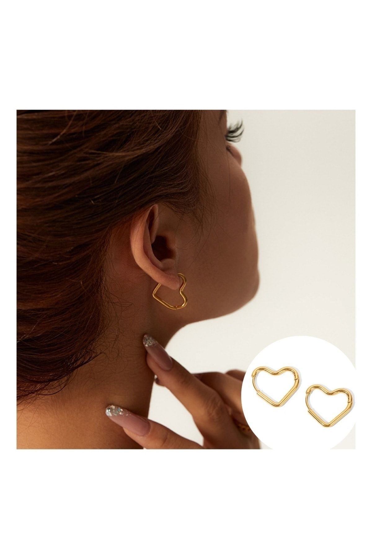 Sophee heart hoop earrings in new arrivals gold