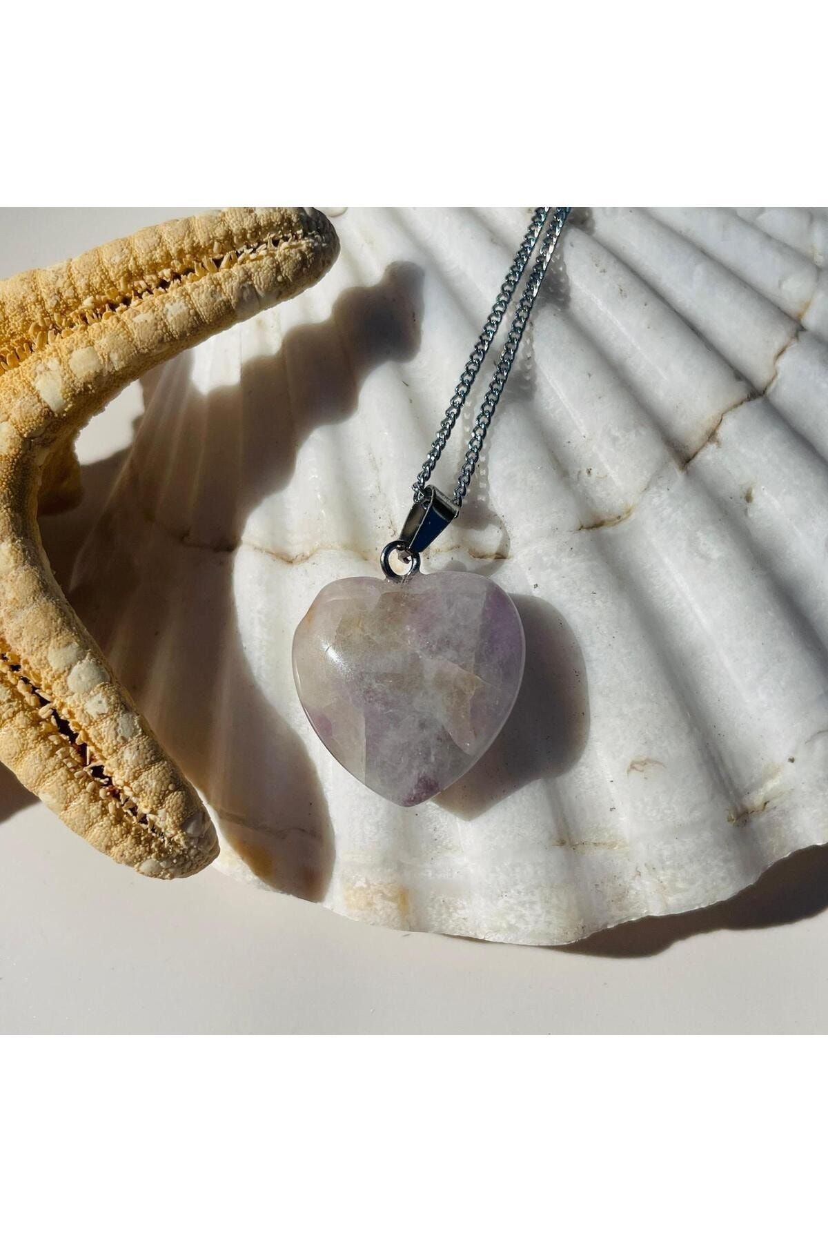 Amethyst heart hot sale pendant