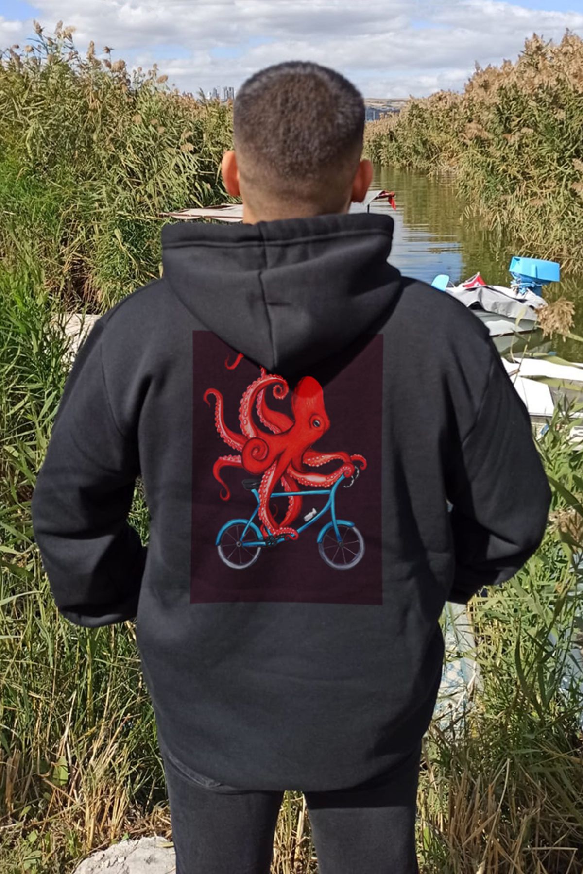 Cycling hooded sweatshirt on sale