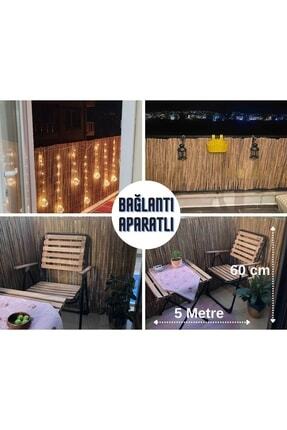 60cm X 5 Metre Bambu Kamış Hasır Bahçe Çiti Gölgelik Balkon Çiti Image 0