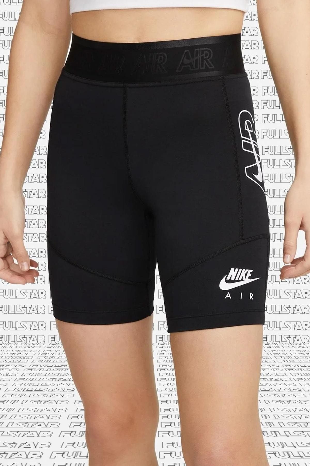 Nike Air Legging Shorts in Black Cotton Polyester Bike Black